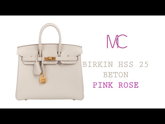 Hermes Birkin HSS 25 Bag Beton w/ Pink Rose Pourpre Brushed Gold Hardw –  Mightychic