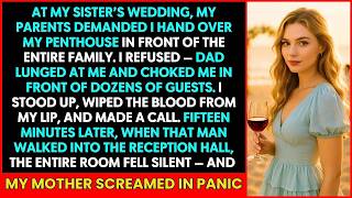 At My Sister’s Wedding, My Parents Demanded My Penthouse—I Refused, So Dad Choked Me  So I…