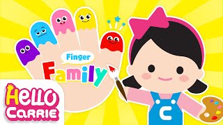 🌈Finger Family🌈 Look for colored fingers | Color Song | Hello Carrie Kids Song