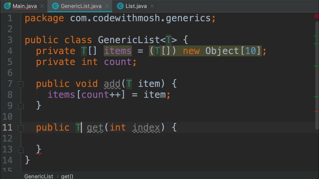 Java #138 - Generic Classes [By Mosh Hamedani] - YouTube