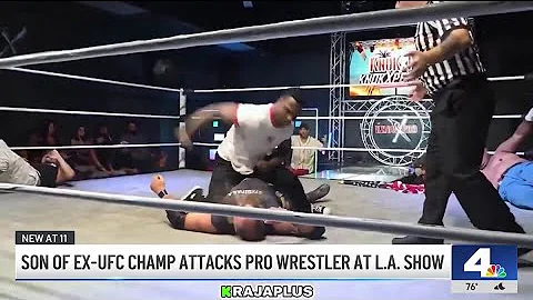Son of ex-UFC champ appears to attack pro wrestler at LA show