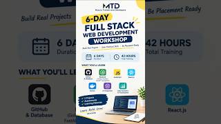 Learn Full-Stack Web Development in Just 6 Days | MTD College Workshop #fullstack #fullstackdev