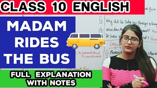 CLASS 10 ENGLISH MADAM RIDES THE BUS IN HINDI DETAILED EXPLANATION