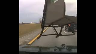 Chair flies out of pickup and strikes Vermont police