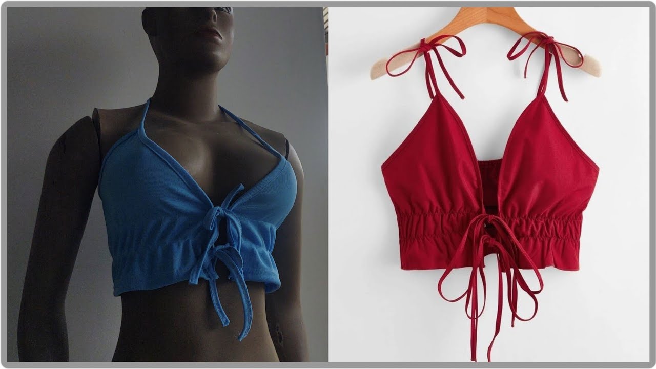 como hacer un hermoso croptop de una sola pieza,(how to make a beautiful one piece crop top)