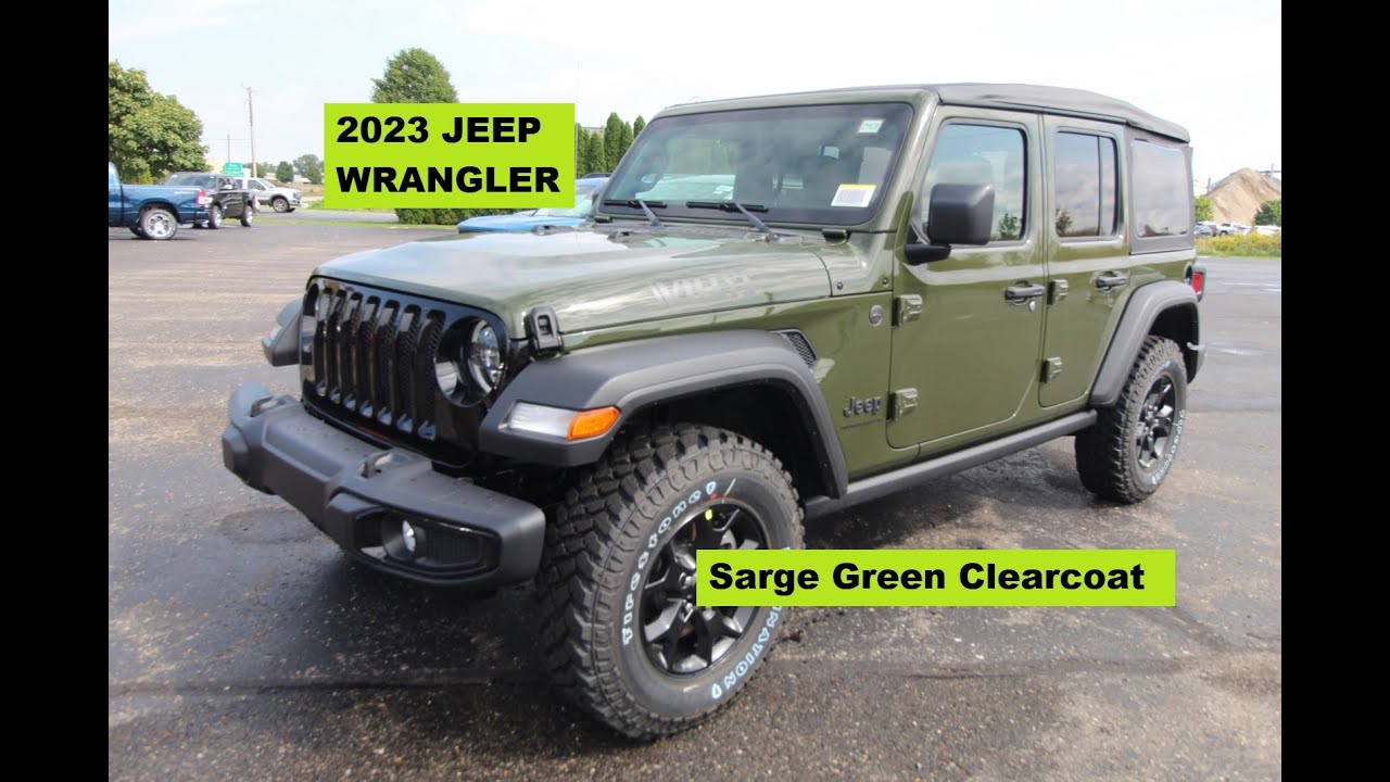 New 2023 Jeep Wrangler UNLIMITED WILLYS 4x4 GREEN SARGE CLEARCOAT - YouTube