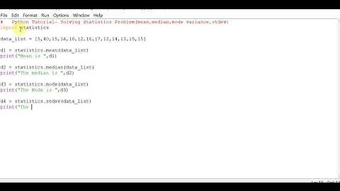 Python Tutorial- Solving Statistics Problem(mean,median,mode variance,stdev)