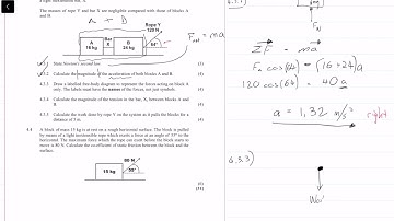 Matric IEB Physics Paper 1 Supplementary Exam 2015 |Question 4 | Newton