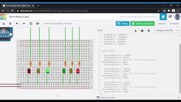 Como hacer un circuito de doble semáforo en tinkercad