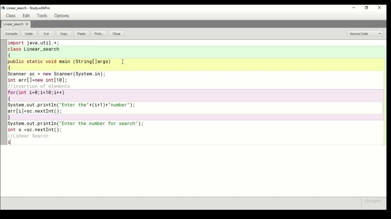 Linear search java program for practical exam youtube