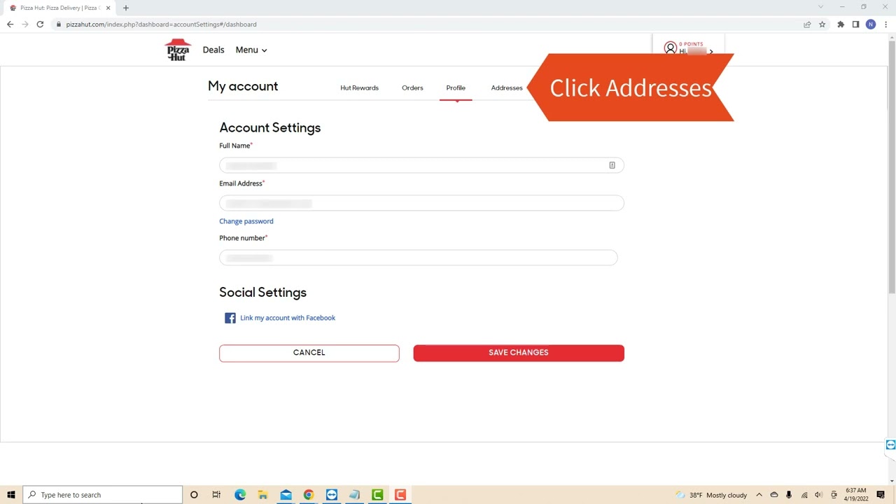 How To Add An Adress On Your Pizza Hut Account YouTube How To Add An Adress On Your Pizza Hut Account YouTube