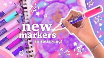art style glow up?! 😱 drawing with new Arrtx Simptap acrylic markers {48 & 36 brush tip sets}