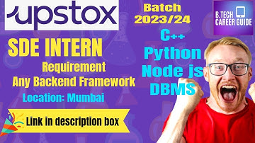 UpStox Hiring | SDE Intern (2023/24) #upstox #offcampusdrive #job #lastest #hiring #sde #jobs