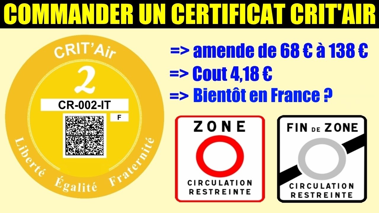  Générique Protections Vignettes Crit'Air Autocollante