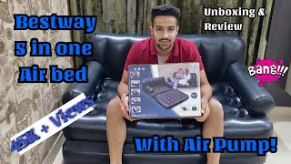 Best Way 5 In 1 Plastic inflatable Sofa Air Bed With Air Pump Unboxing & Review 😂| Piyush Wadhwa |