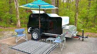 TEARDROP CAMPER that HAULS A MOTORCYCLE spotted at the Tennessee TearJerkers Gathering