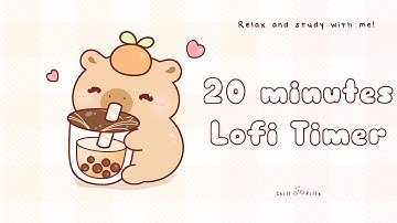 20 minutes - Relax & study with me Lofi | Boba Capybara #timer #20minutetimer #lofi #relaxing #calm
