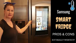 SAMSUNG FAMILY HUB SMART FRIDGE REVIEW - IS IT REALLY WORTH IT? // Pros & Cons