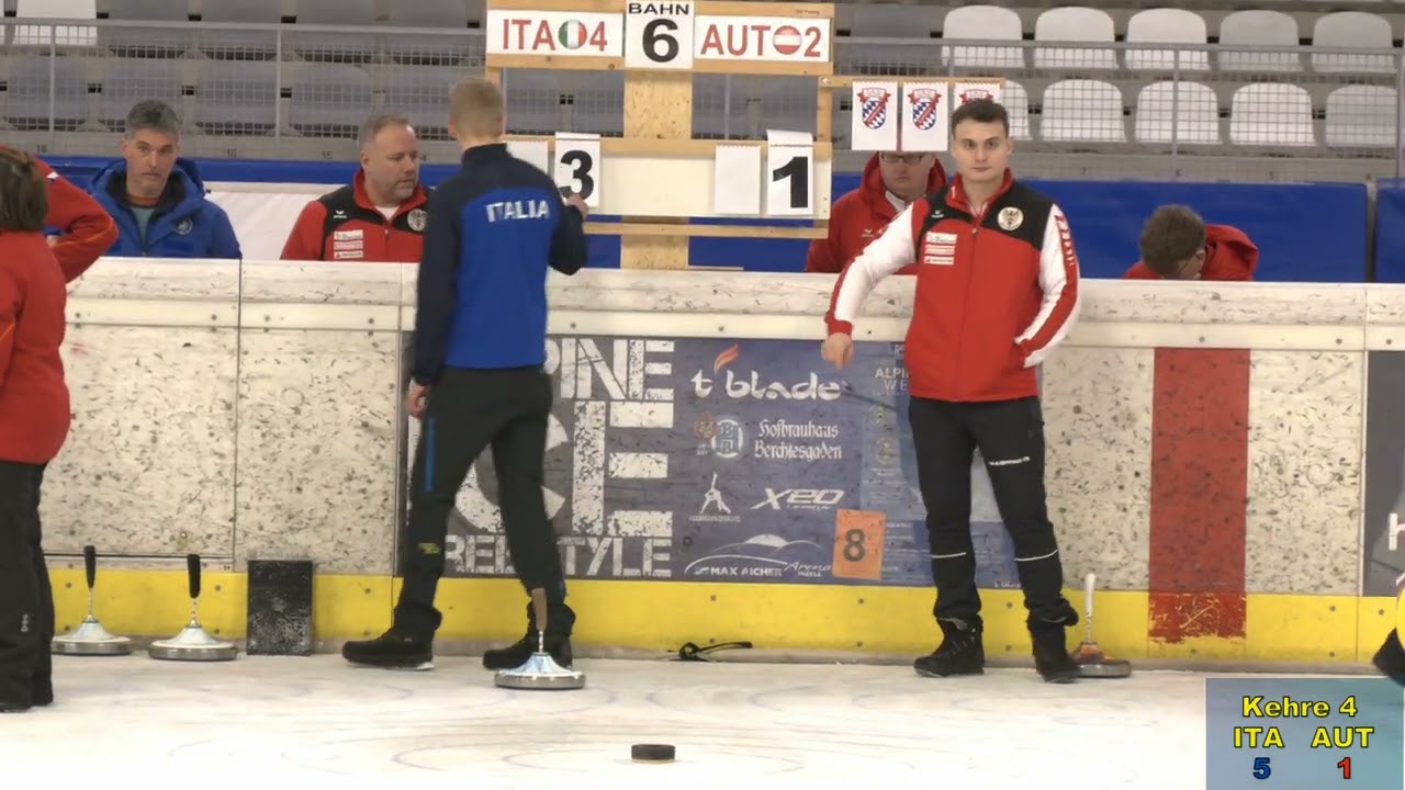 Eisstock EM 2026, Rückrunde Mannschaftsspiel Jugend U19, Italien ITA : Österreich AUT