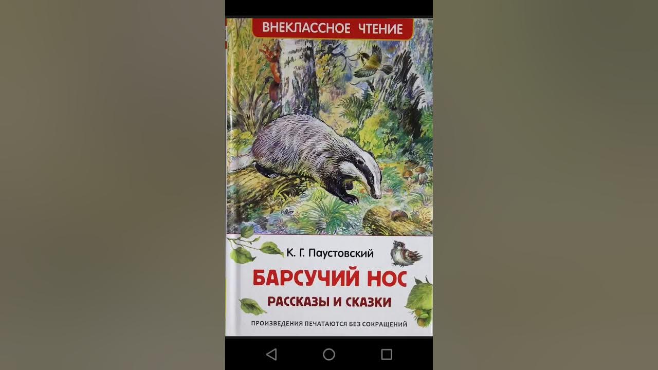 Рабочий лист барсучий нос паустовский. Паустовский барсучий нос книга. Паустовский к.г. "барсучий нос".