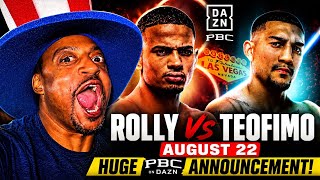 BREAKING: Rolly vs Teofimo Official for Aug. 22 & HUGE PBC Announcement on DAZN!???