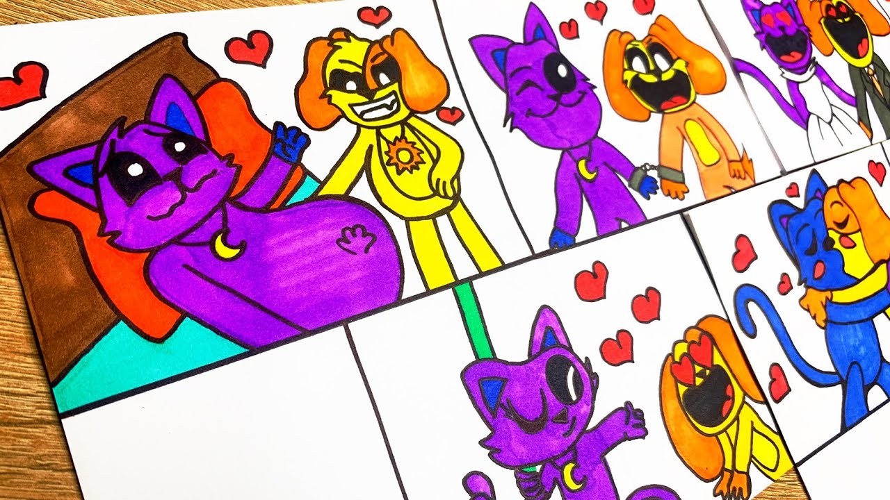Drawing CatNap and DogDay Love Story | Poppy Playtime Chapter 3 | Part