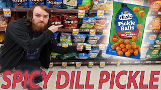 VLASIC PICKLE BALLS SPICY DILL PICKLE FLAVORED CHIPS REVIEW
