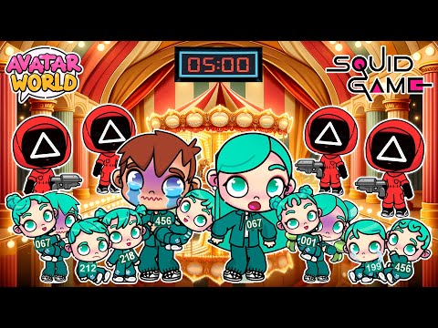 JUEGO CON MIS 100 HIJOS AL JUEGO DEL CALAMAR 2 😱 ¡EN PELIGRO! en Avatar World | Macarrona 💚