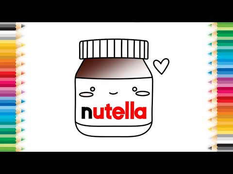 Как нарисовать НУТЕЛЛУ | Мультик - раскраска Nutella | Учим цвета на Русском и Английском