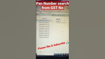 Find PAN No. from GST No. #excel #shorts #gst #short #exceltricks #exceltips #rkstudy #advanceexcel
