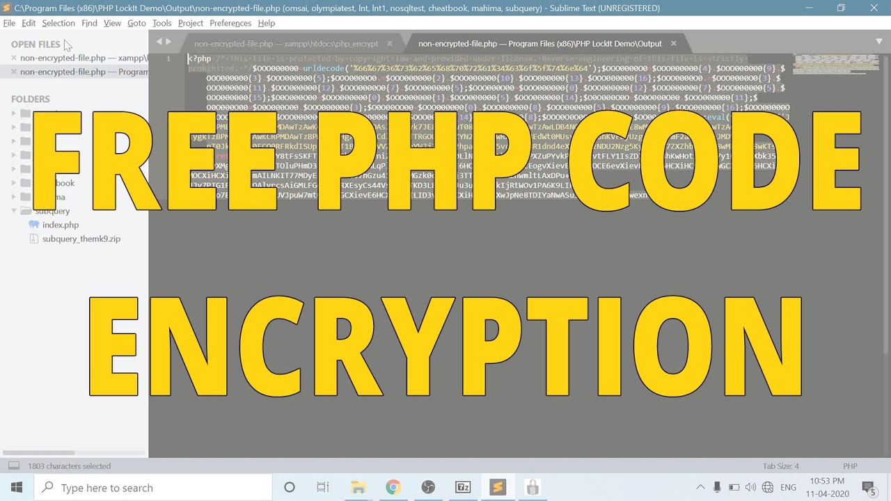 code กราฟ php  New Update  PHP - FREE CODE ENCRYPTION | ALTERNATIVE OF ZEND | EASY| ENCODING | PROTECTED PHP CODE | TUTORIAL