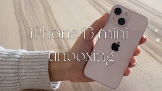 UNBOXING: iPhone 13 mini pink 🌸 accessories, iPhone SE camera comparison | minimal asmr