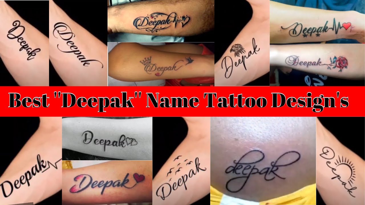 50 Deepak Name Tattoo Design on Hand Chase and Neck Photo  Video   StarBijay
