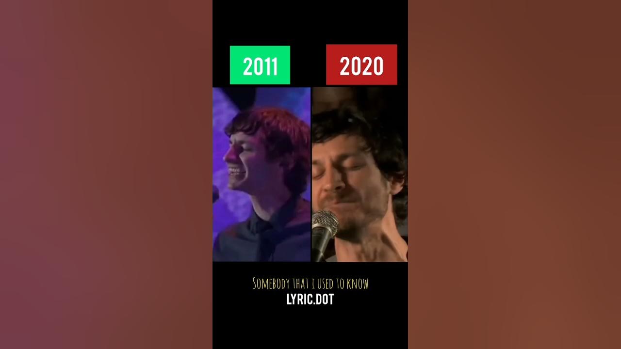Gotye 2011 vs 2020 performance. somebody i used to know
