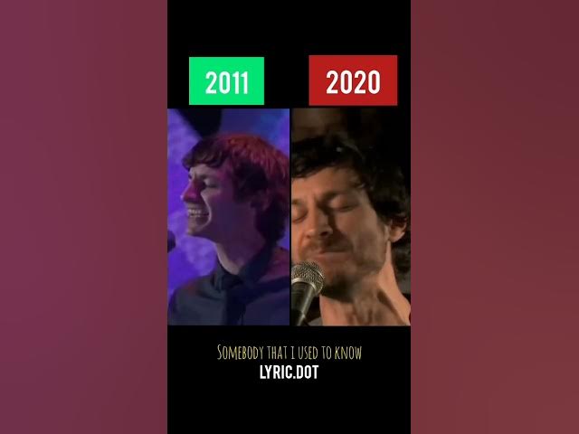 Gotye 2011 vs 2020 performance. somebody i used to know