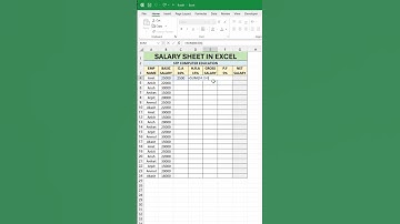 How to Create a Salary Sheet in Excel