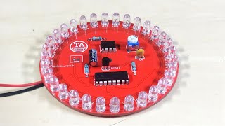 LED Chaser Light Circuit Using 74595 ic, bc547, 555 timer ic