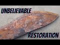 Experiment rusty handmade butchers slicer  unbelievable restoration