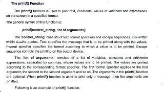 Printf Function||printf()|| chapter 3|| Input and output handling