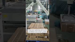 Collaborative palletizing robot for box packaging#automation #robotics