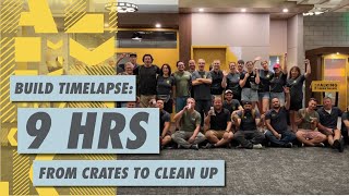 Build Timelapse: 9 hours from crates to clean up at Falkbuilt Family Reunion