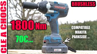 ONEVAN Аккумуляторный ударный гайковерт BRUSHLESS 1800Nm ALIEXPRESS 20V cordless impact wrench