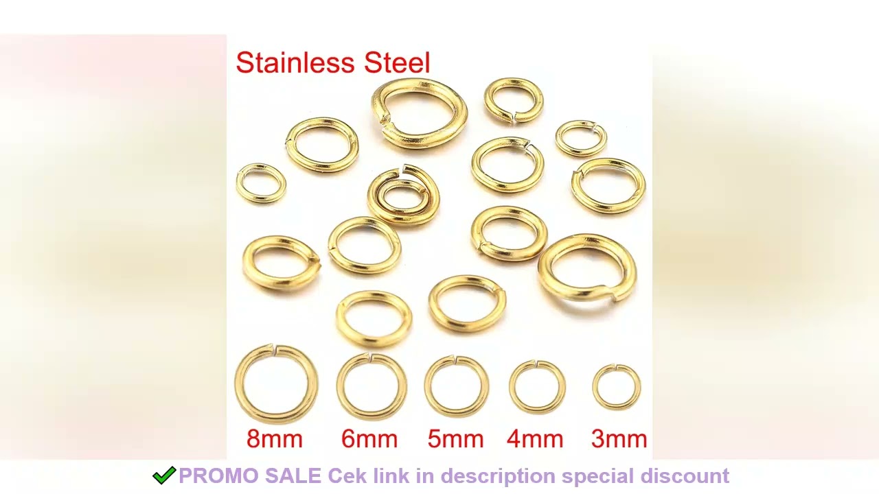 100pcs Lot 4 6 8 10mm Gold Stainless Steel Jump Rings Open Split Ring Connectors for DIY Jewelry Mak