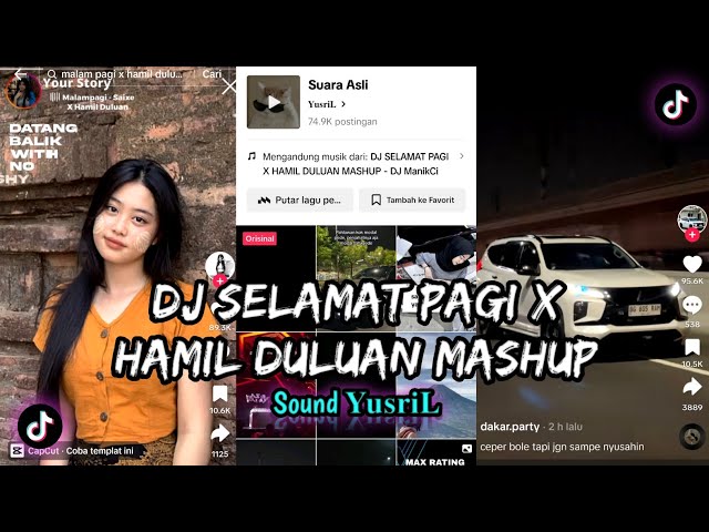 DJ SELAMAT PAGI X HAMIL DULUAN MASHUP VIRAL FYP TIKTOK TERBARU class=