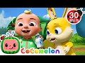 Bus Wash Song 🚎 | Cocomelon Animal Time 🐷 | 🔤 Subtitled Sing Along Songs 🔤 | Cartoons for Kids
