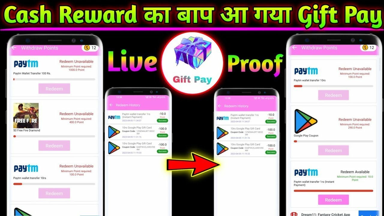 Gift Pay App | Google Play Gift Card Earning App | Free Redeem Code ...