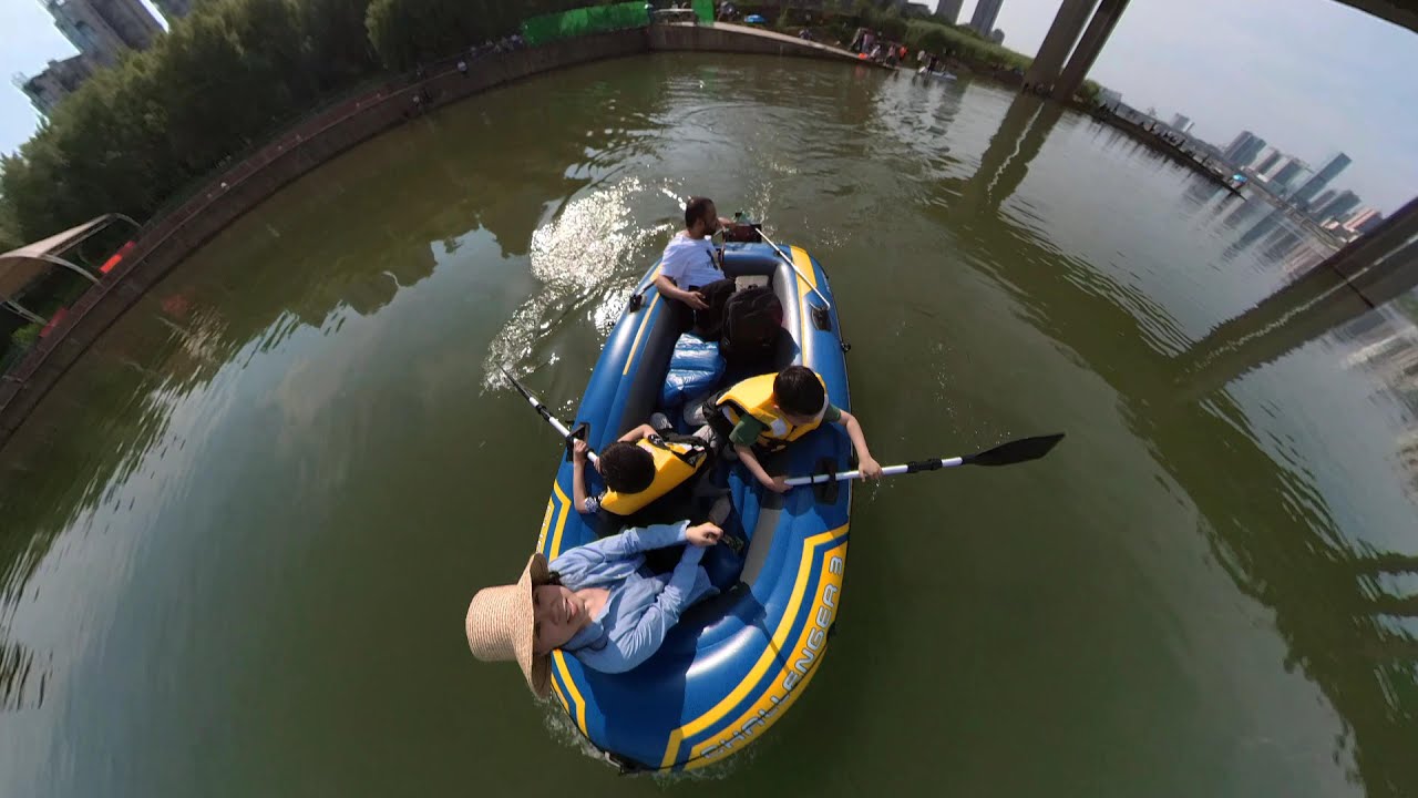 Boat Ride Intex Challenger 3 with DIY Electric Outboard Engine YouTube