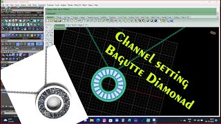 #Channel_setting_bagutte_diamonad #cad #fulltutorial #jwellery #matrix9 #rendering #rhinoceros