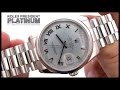 Pure Platinum: Rolex President 118206 Day-Date Glacier Blue Luxury 3155 [asmr watchporn review]