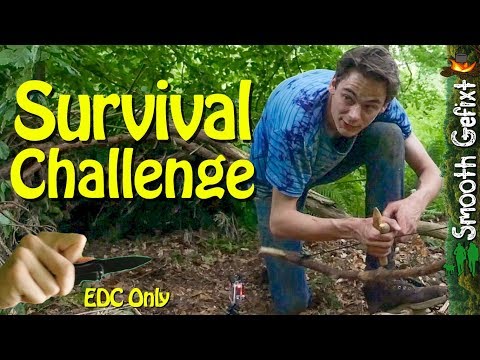 6 Day SURVIVAL in RAINSTORM (knife & paracord Only) - NO Food, NO